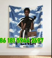 Fendi Roma Sky Clouds Flannel Throw Blanket IMG_9637